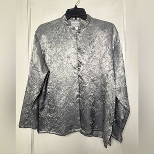 VTG Jantzen Metallic Silver Shirt